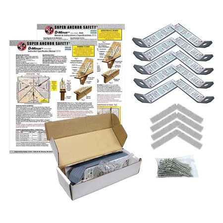 SUPER ANCHOR SAFETY D-Minus Anchor Gray 11ga Steel. Includes Fasteners and Butyl Flashing Strips. 10pc Retail Box 1075
